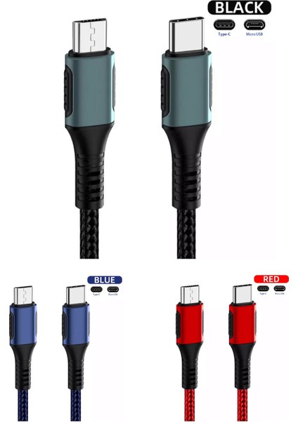 Tip C Mikro USB Şarj Kablosu Veri Kablosu, Otg Fonksiyonu ile Pd Hızlı Şarj Veri Transferi Macbook Samsung Xiaomi Için Uyumlu (Yurt Dışından)