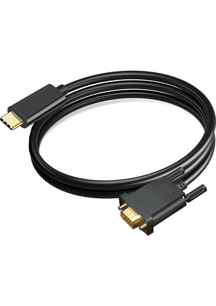 MacBook 12 Inç Dizüstü Bilgisayar 1.8m Için C Tipi VGA Dönüştürücü Kablosu (Yurt Dışından)