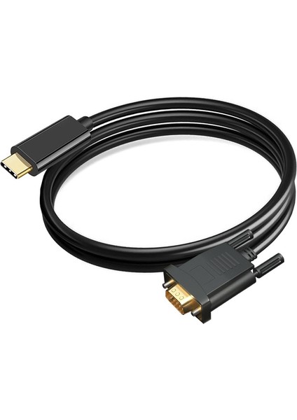 MacBook 12 Inç Dizüstü Bilgisayar 1.8m Için C Tipi VGA Dönüştürücü Kablosu (Yurt Dışından)