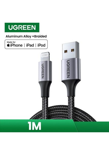 [apple Mfi Sertifikalı]ugreen USB Yıldırım Kablosu Apple Veri Şarj Kablosu iPhone 13 Için, 12 Min 12 Pro Max x Xr 11 8 7 Hızlı Şarj 2.4A USB Veri Kablosu Telefon Şarj Kablosu (Yurt Dışından)