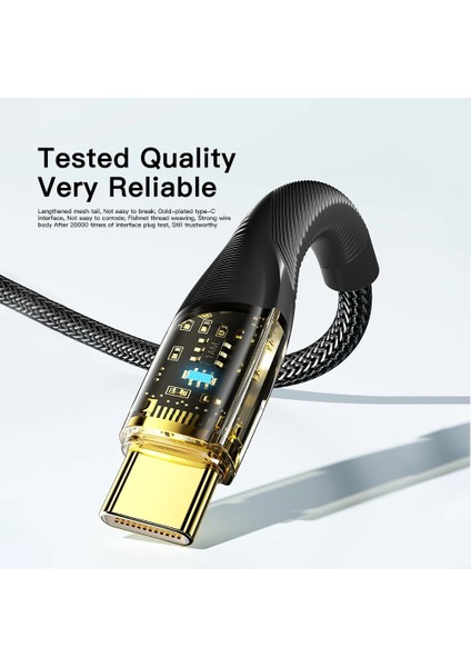 Essager 7A 100W USB A Tipi C Hızlı Şarj Kablosu LED Gösterge Işığı ile Veri Kablosu Kablosu Huawei Oppo Oneplus Realme Için (Yurt Dışından)