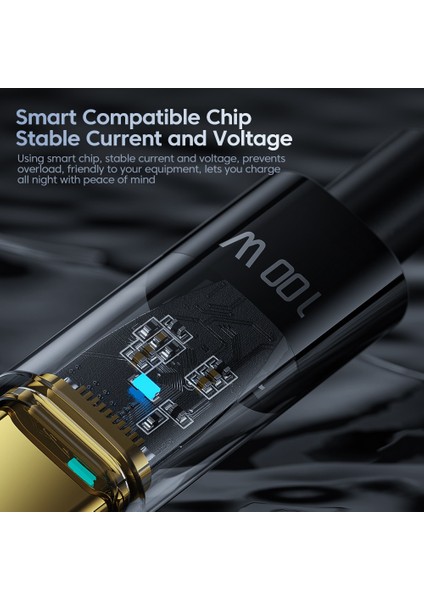Toocki 6A USB C Kablosu 100 W Süper Hızlı Şarj Tipi C Şarj Cihazı Samsung Xiaomi Huawei Usbc Veri Kablosu Telefon USB C Tipi Kablo (Yurt Dışından)