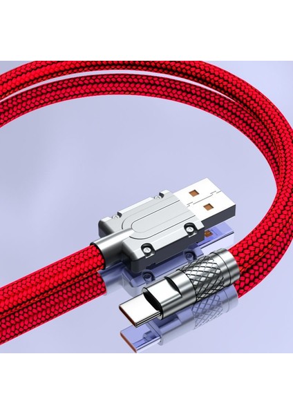 120W 6A Süper Hızlı Şarj C Tipi Naylon Kablo Hızlı Şarj Hızlı Şarj Kablosu, Gösterge Işığı ile Ip 14 Plus 13 Pro Max Için USB Kablosu (Yurt Dışından)