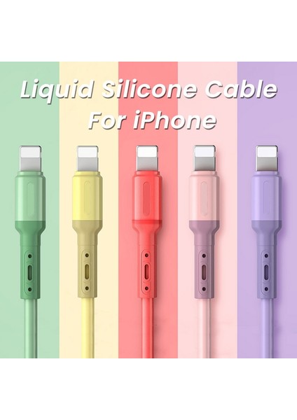 USB Kablosu iPhone 14 13 12 11 Pro Max Xs x Kablo 3A Hızlı Şarj Kablosu iPhone Için Sıvı Silikon Şarj Aleti Kablosu Veri Hattı 2m (Yurt Dışından)