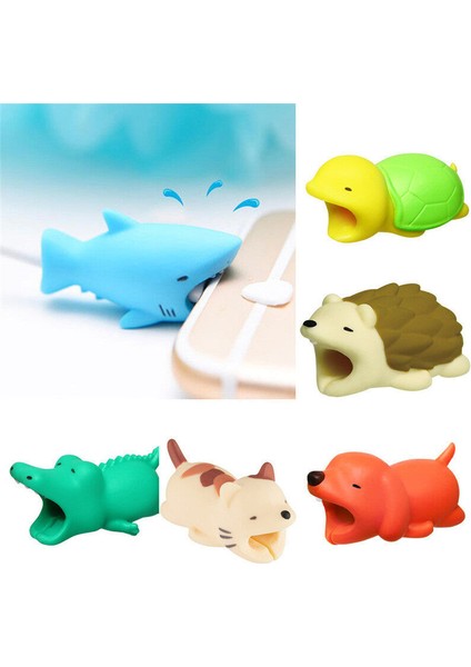 USB Kulaklık Şarj Cihazı Şarj Veri Kablosu Koruyucusu Kırılmayı ve Düğümlenmeyi Önlemek Için Sevimli Hayvan Serisi (Yurt Dışından)