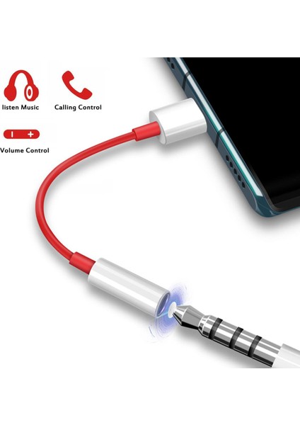 Telefon Ses Tipi C 3.5mm Kulaklık Adaptör Kablosu Konektörü One Plus 7 Usb-C Müzik Dönüştürücü Oneplus 6t 7 Pro Evrensel (Yurt Dışından)