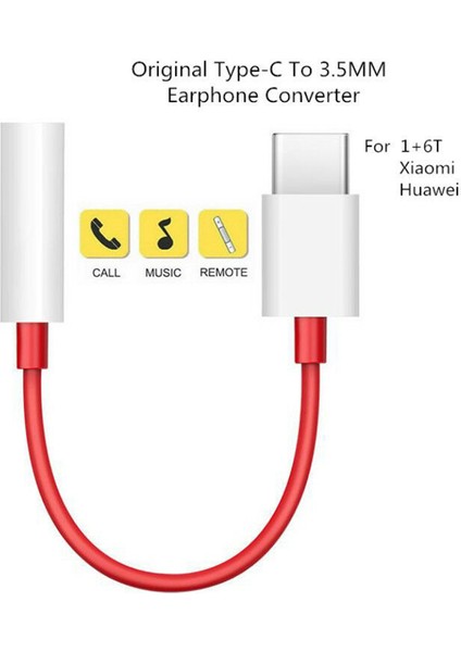 Telefon Ses Tipi C 3.5mm Kulaklık Adaptör Kablosu Konektörü One Plus 7 Usb-C Müzik Dönüştürücü Oneplus 6t 7 Pro Evrensel (Yurt Dışından)