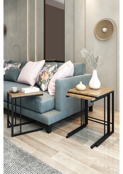 Dikdörtgen Model Metal Ayak 3lü Zigon Sehpa C Zigon Sehpa Orta Sehpa Yan Sehpa C Sehp