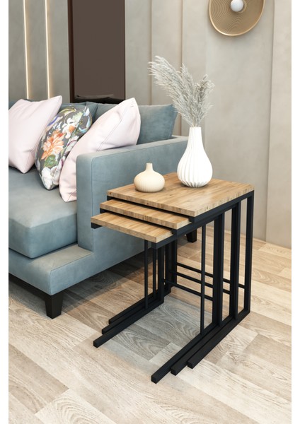 Dikdörtgen Model Metal Ayak 3lü Zigon Sehpa C Zigon Sehpa Orta Sehpa Yan Sehpa C Sehp modelleri