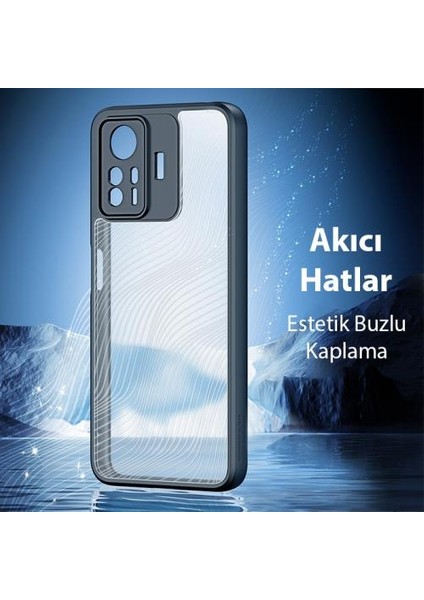 Darbe Emici Solmaz Parmak Izi Bırakmaz Hidrofobik Xiaomi Redmi Note 12S Kılıf Buzlu Kılıf