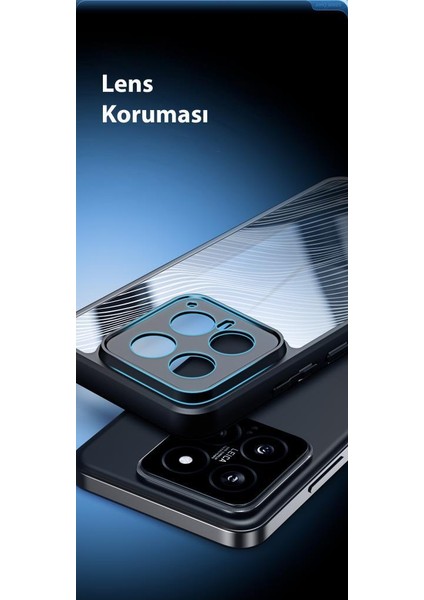 Darbe Emici Solmaz Parmak Izi Bırakmaz Hidrofobik Lens Korumalı Xiaomi 14 Pro Kılıf Buzlu Kılıf