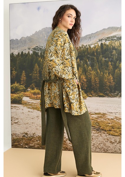 Kadın Yaprak Desenli 3'lü Kışlık Takım 23148 fiyatları