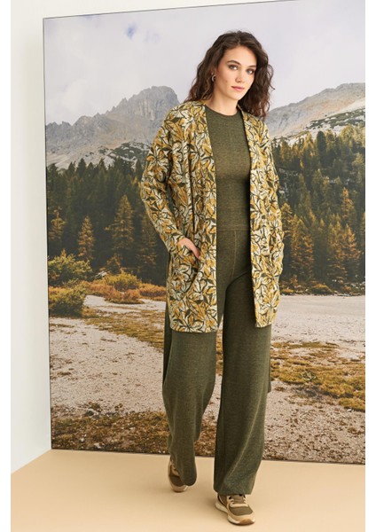 Kadın Yaprak Desenli 3'lü Kışlık Takım 23148 fırsatları