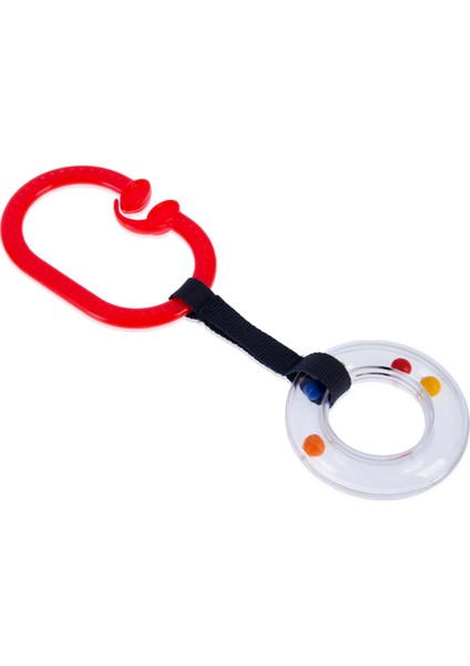 Pusete Asılabilir Oval Sesli Çıngırak Kırmızı