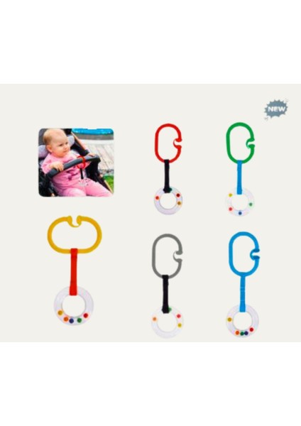 Babyjem Çıngıraklı Puset Halkası Oval Yeni modelleri