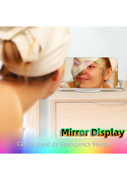 Dijital Çalar Saat Rgb Renkli Ekran Görüntüsü Akıllı Ayna Çalar Saat Oda Dekorasyonu Için Tarih Göstergesi Siyah (Yurt Dışından)