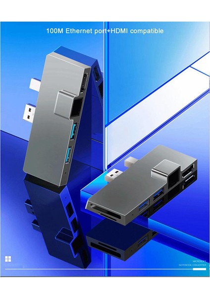 Usb3.1 Usb-C Hub Bağlantı Istasyonu Gen1 4K - (A) Için Uyumlu Sd/tf Kart Okuyucu RJ45 6ın1 Dönüştürücü (Yurt Dışından)