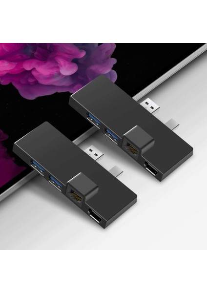 Usb3.1 Usb-C Hub Bağlantı Istasyonu Gen1 4K - (A) Için Uyumlu Sd/tf Kart Okuyucu RJ45 6ın1 Dönüştürücü (Yurt Dışından)