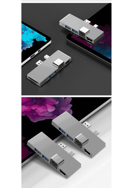 Usb3.1 Usb-C Hub Bağlantı Istasyonu Gen1 4K - (A) Için Uyumlu Sd/tf Kart Okuyucu RJ45 6ın1 Dönüştürücü (Yurt Dışından)