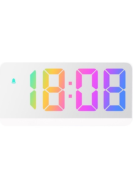Dijital Çalar Saat Ses Kontrolü Teperature Tarih Erteleme Gece Modu Masa Saati 12/24H Gece Fonksiyonu LED Saat, Beyaz (Yurt Dışından)