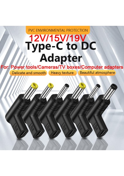 6 Adet USB C Pd Dc Güç Konektörü 12/15/19.5V Kablo USB Yönlendirici Için Tip C Dc Jack Fiş Şarj Adaptörü Dönüştürücü (Yurt Dışından)