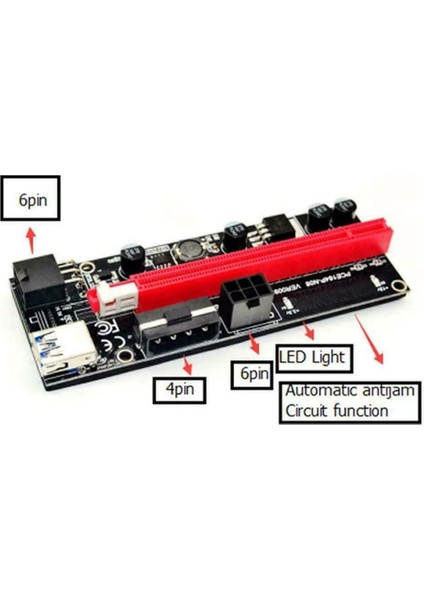 VER009S Pcı-E Yükseltici Kart Pcıe 1x Ila 16X Genişletici Yükseltici Adaptör USB 3.0 Kablosu Sata 15PIN Ila 6pin Güç Video Kartı Için (Yurt Dışından)