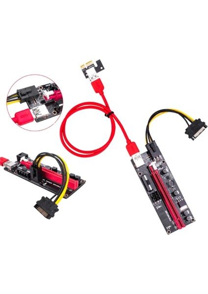 VER009S Pcı-E Yükseltici Kart Pcıe 1x Ila 16X Genişletici Yükseltici Adaptör USB 3.0 Kablosu Sata 15PIN Ila 6pin Güç Video Kartı Için (Yurt Dışından)