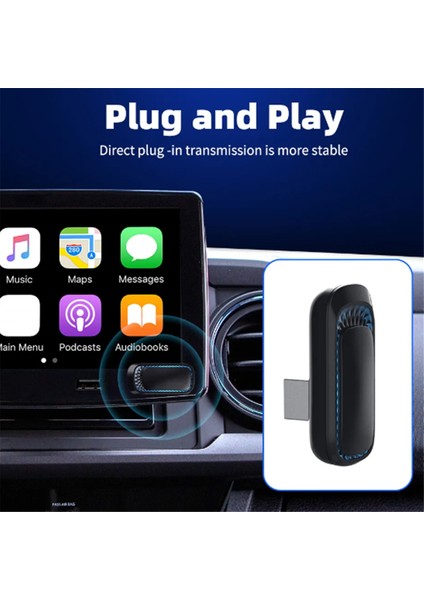 Rgb Renkli Kablosuz Carplay Dongle Mini Kutu Tak ve Çalıştır Carplay Için Kablolu Bluetooth Wifi Bağlantısı (Usb) (Yurt Dışından)