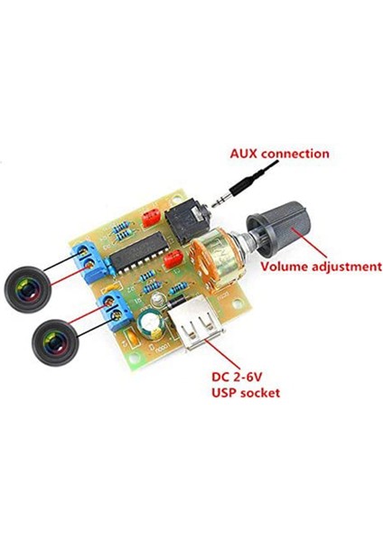 Mini Güç Amplifikatörü Kurulu 5W+5W Hifi Iki Kanallı Pm CM2038 5V USB Kaynağı Güç Ses Amplifikatörü (Yurt Dışından)
