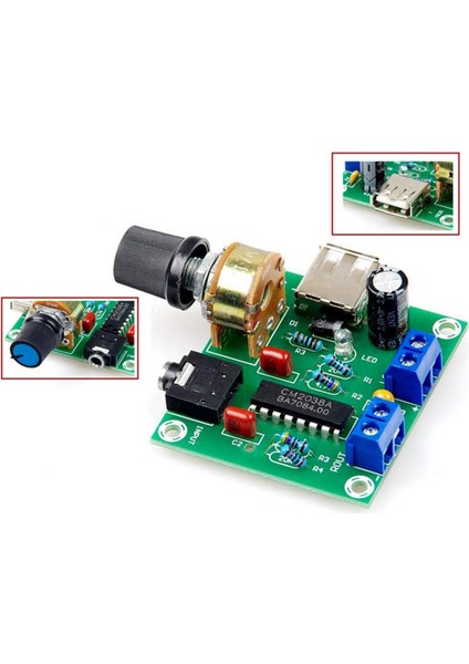 Mini Güç Amplifikatörü Kurulu 5W+5W Hifi Iki Kanallı Pm CM2038 5V USB Kaynağı Güç Ses Amplifikatörü (Yurt Dışından)