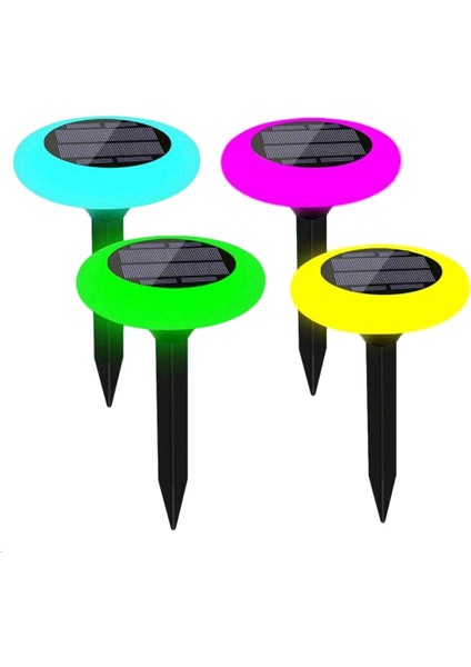 Güneş Işıkları Açık, 7 Renk Yolu Işık Bahçe Peyzaj Bahçe Çim Veranda Yard Kaldırım Için Zemin Kaplaması Aydınlatma 4 Paket (Yurt Dışından)