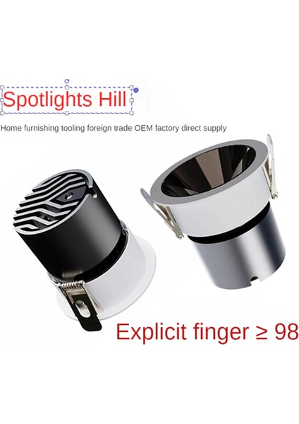 Anti-Led Spot Işık Kısılabilir Gömme Gömme Işık 7W Alüminyum Yemek Odası Mağazası Ofis Yatak Odası Aydınlatması 4000K (Yurt Dışından)