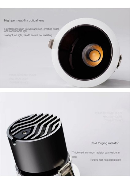 Anti-Led Spot Işık Kısılabilir Gömme Gömme Işık 7W Alüminyum Yemek Odası Mağazası Ofis Yatak Odası Aydınlatması 4000K (Yurt Dışından) fırsatları