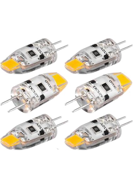 6pcs G4 LED Ampul 12V Dc Kısılabilir Cob LED G4 Ampul 1.5W 360 Işın Açısı 15W Halojen Lambayı Değiştirmek Için (Sıcak Beyaz) (Yurt Dışından)
