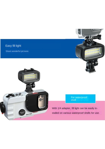 Hero 10 9 8 Eylem Kamera / Slr Aynasız Kamera Için 40M Su Geçirmez Sualtı Dalış Dolgu Işığı LED Video Işığı (Yurt Dışından)