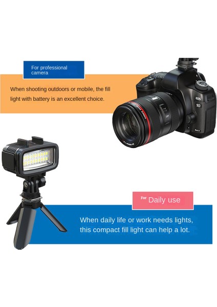 Hero 10 9 8 Eylem Kamera / Slr Aynasız Kamera Için 40M Su Geçirmez Sualtı Dalış Dolgu Işığı LED Video Işığı (Yurt Dışından)