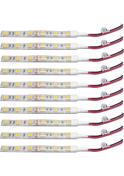 10 Adet 10 cm Su Geçirmez Sıcak Beyaz 5050 LED Şerit Işıklar Dc 12 V Karavan Tekne Araba (Yurt Dışından)