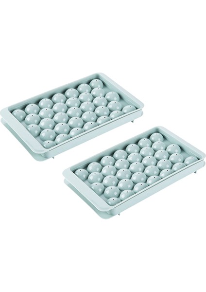 Dondurucu Için Buz Tepsileri, 2 Paket Kapaklı Daire Buz Kare Tepsisi, Yeniden Kullanılabilir Buz Kare Kalıp Yapımı 33 Izgara Yuvarlak Mavi (Yurt Dışından)