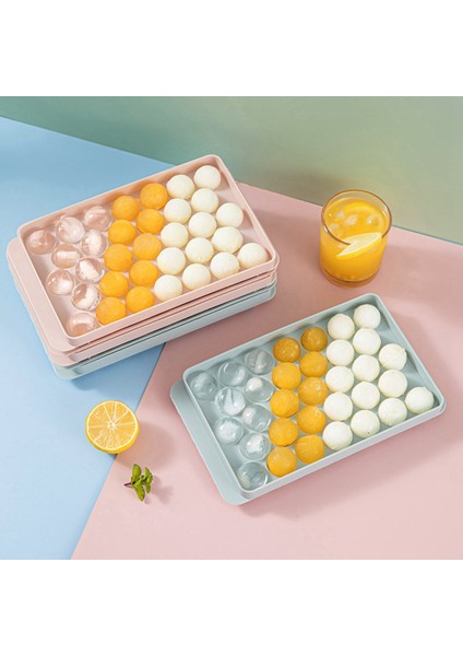 Dondurucu Için Buz Tepsileri, 2 Paket Kapaklı Daire Buz Kare Tepsisi, Yeniden Kullanılabilir Buz Kare Kalıp Yapımı 33 Izgara Yuvarlak Mavi (Yurt Dışından) fiyatları