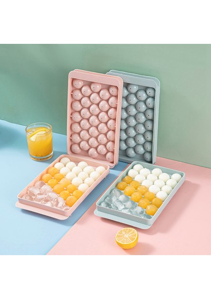 Dondurucu Için Buz Tepsileri, 2 Paket Kapaklı Daire Buz Kare Tepsisi, Yeniden Kullanılabilir Buz Kare Kalıp Yapımı 33 Izgara Yuvarlak Mavi (Yurt Dışından) fırsatları