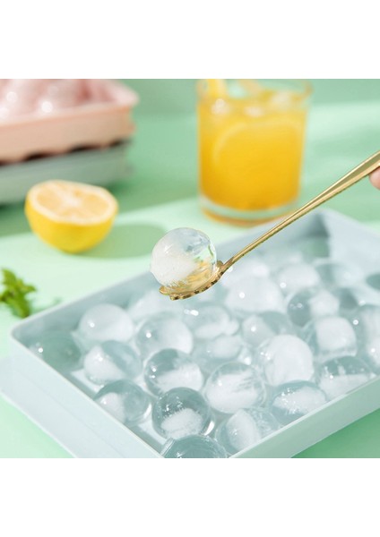 Dondurucu Için Buz Tepsileri, 2 Paket Kapaklı Daire Buz Kare Tepsisi, Yeniden Kullanılabilir Buz Kare Kalıp Yapımı 33 Izgara Yuvarlak Mavi (Yurt Dışından) indirimleri