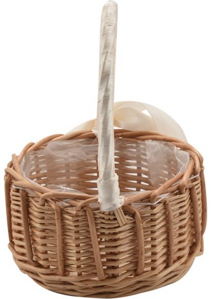 2 Adet Dokuma Rattan Depolama Sepeti Çiçek Kız El Sepeti Yay ile El Yapımı, Küçük (Yurt Dışından)