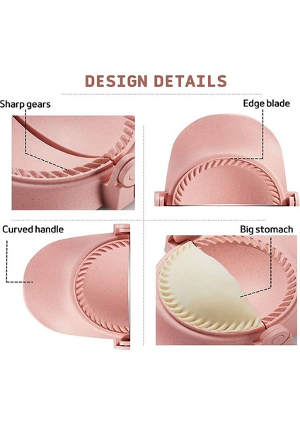 Dumpling Maker, Empanadas Pres Kalıp Makinesi Seti, Hamur Kesici, Dumpling Kalıp Seti ve Pierogi Için Kesici, (Pembe) (Yurt Dışından) indirimleri