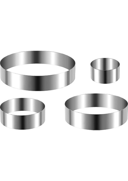 Yuvarlak Kek Yüzük Seti 4/6/8/10 Inç Bisküvi Kesici Daire Çerez Kesiciler Kek Kalıbı Paslanmaz Çelik Pasta Yüzük Pişirme Için (Yurt Dışından)