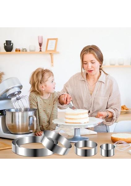 Yuvarlak Kek Yüzük Seti 4/6/8/10 Inç Bisküvi Kesici Daire Çerez Kesiciler Kek Kalıbı Paslanmaz Çelik Pasta Yüzük Pişirme Için (Yurt Dışından) fiyatları
