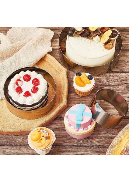 Yuvarlak Kek Yüzük Seti 4/6/8/10 Inç Bisküvi Kesici Daire Çerez Kesiciler Kek Kalıbı Paslanmaz Çelik Pasta Yüzük Pişirme Için (Yurt Dışından) fırsatları