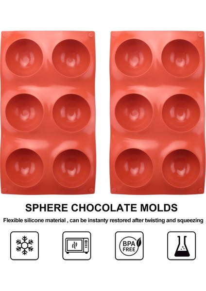 Silikon Pişirme Kalıbı, Pişirme, Kek, Şekerleme Için Yarı Küre Yüksek Isı Silikon Pişirme Kalıbı (2 Paket) (Yurt Dışından) fırsatları