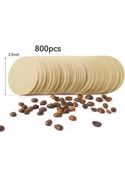 Yedek Kağıt Filtre Paketleri 800 Adet Kahve Filtre Kağıdı Kahve Makinesi Filtreleri ve Tek Kullanımlık Çay Filtreleri Kahverengi (Yurt Dışından)