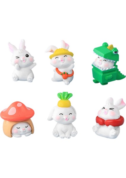 Figürler Minyatür Karikatür Tavşan Mini Peyzaj Süsler Ev Dekorasyon Için Kawaii Hayvan Odası Dekor Masası (Yurt Dışından)