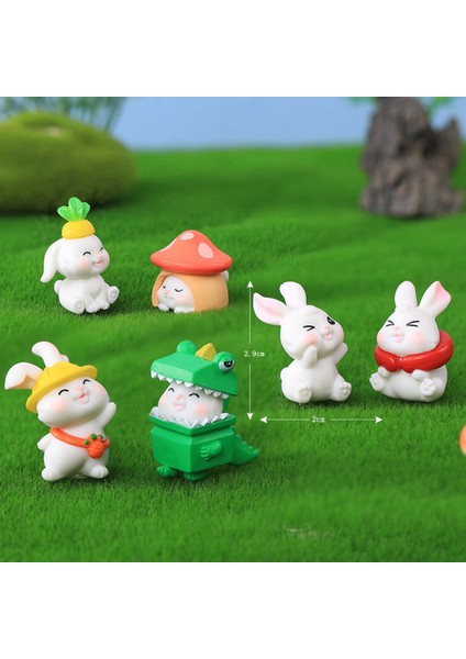 Figürler Minyatür Karikatür Tavşan Mini Peyzaj Süsler Ev Dekorasyon Için Kawaii Hayvan Odası Dekor Masası (Yurt Dışından) fiyatları